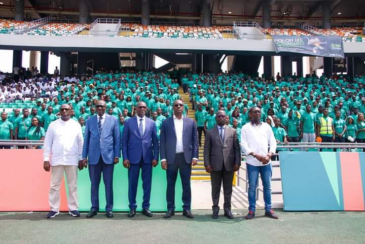 Le top départ du Programme Volontaires Kick- Off des volontaires a été donné ce mercredi 3 janvier 2024, au stade Olympique Alassane Ouattara d’Ebimpé.